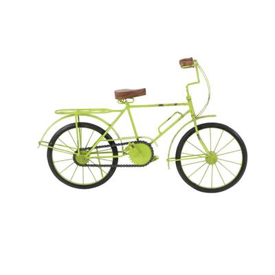 Benzara Green Metallic Wood Bicycle Decor