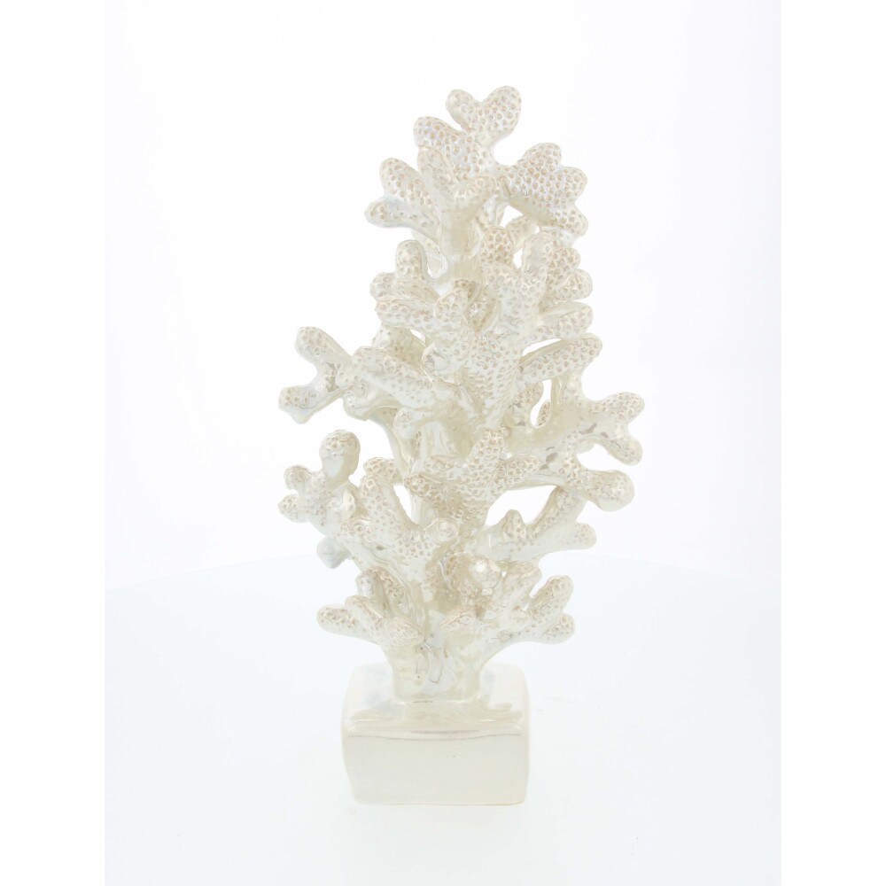 Benzara White Ceramic Coral Decor