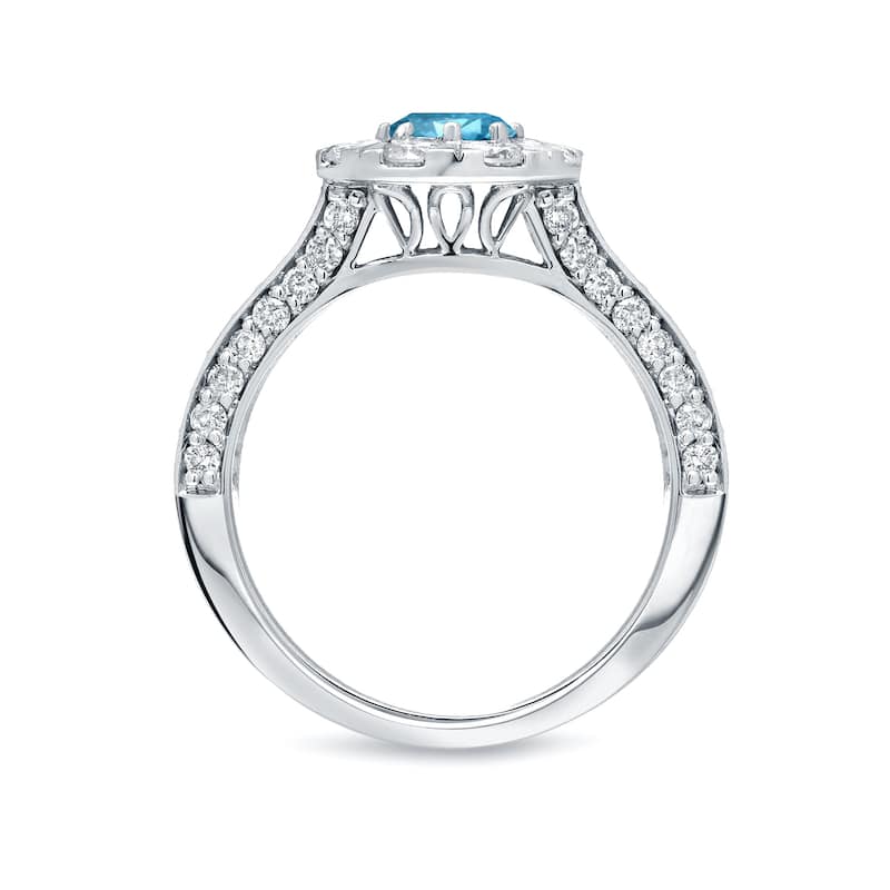 Auriya 1 3/4ctw Blue Diamond Halo Engagement Ring 14k Gold