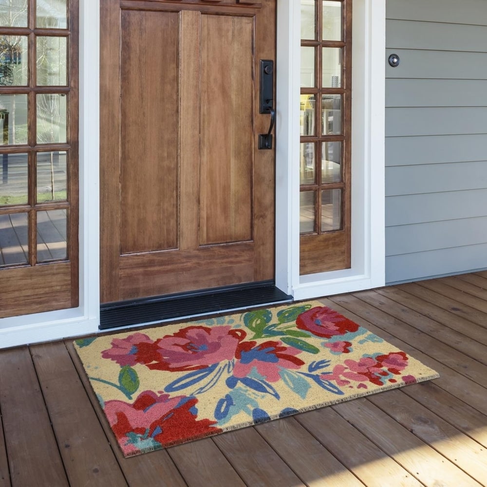 Welcome Door Mat, Non-slip Floral Front Door, Outdoor Indoor Entrance Mat,  Welcome Mat, Machine Washable, Suitable For Family, Living Room, Kitchen,  Bedroom, Farmhouse, Hallway, Laundry Room, Kitchen Carpet, Entryway Mats  For Shoes