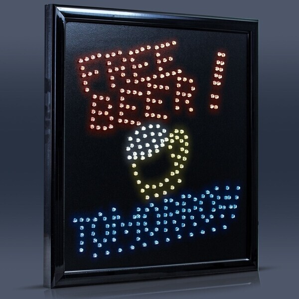 Shop American Art Decor Free Beer Tomorrow Framed Marquee Led Sign
