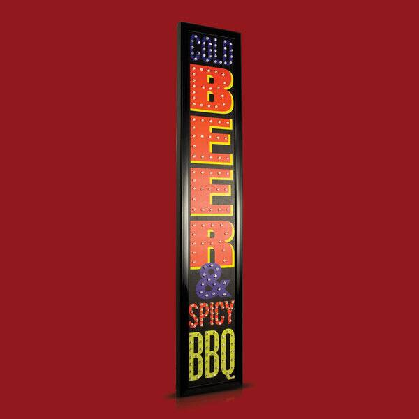 Shop American Art Decor Cold Beer Spicy Bbq Framed Marquee Led