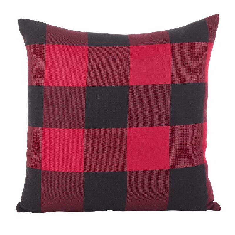 Buffalo Check Plaid Design Throw Pillow - Red - 20" x 20" - Feather Down