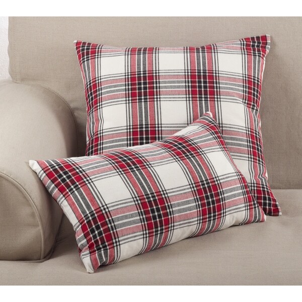 Tartan Plaid Pattern Traditional Cotton Down Filled Throw Pillow