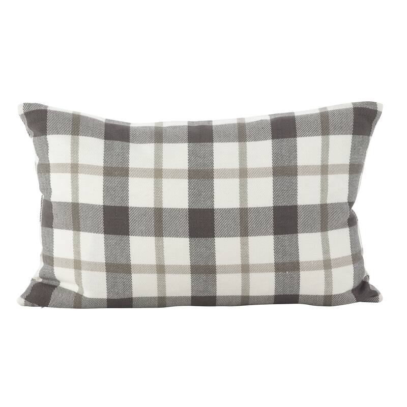Classic Plaid Pattern Cotton Down Filled Throw Pillow