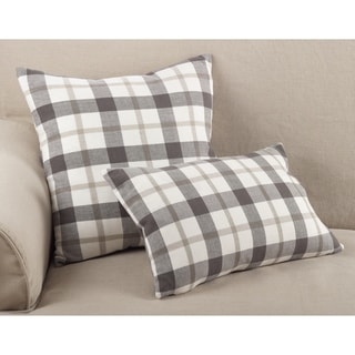 Classic Plaid Pattern Cotton Down Filled Throw Pillow