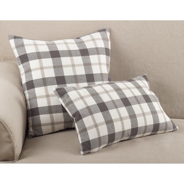 Classic Plaid Pattern Cotton Down Filled Throw Pillow - On Sale ...