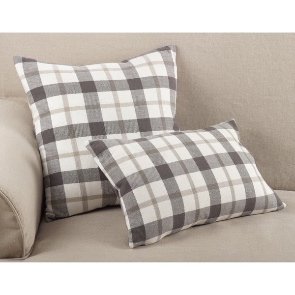 slide 2 of 5, Classic Plaid Pattern Cotton Down Filled Throw Pillow