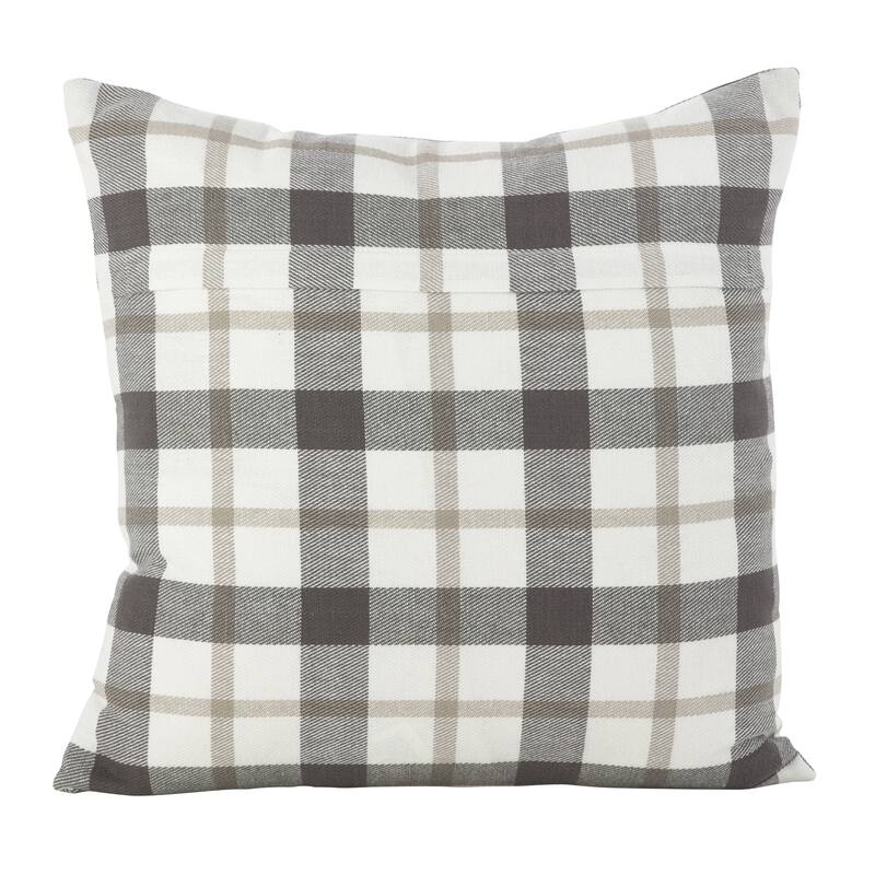 Classic Plaid Pattern Cotton Down Filled Throw Pillow