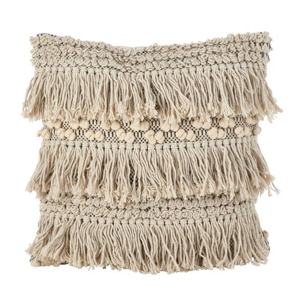 Moroccan Wedding Blanket Style Fringe Cotton Down Filled Throw Pillow Overstock 16069729