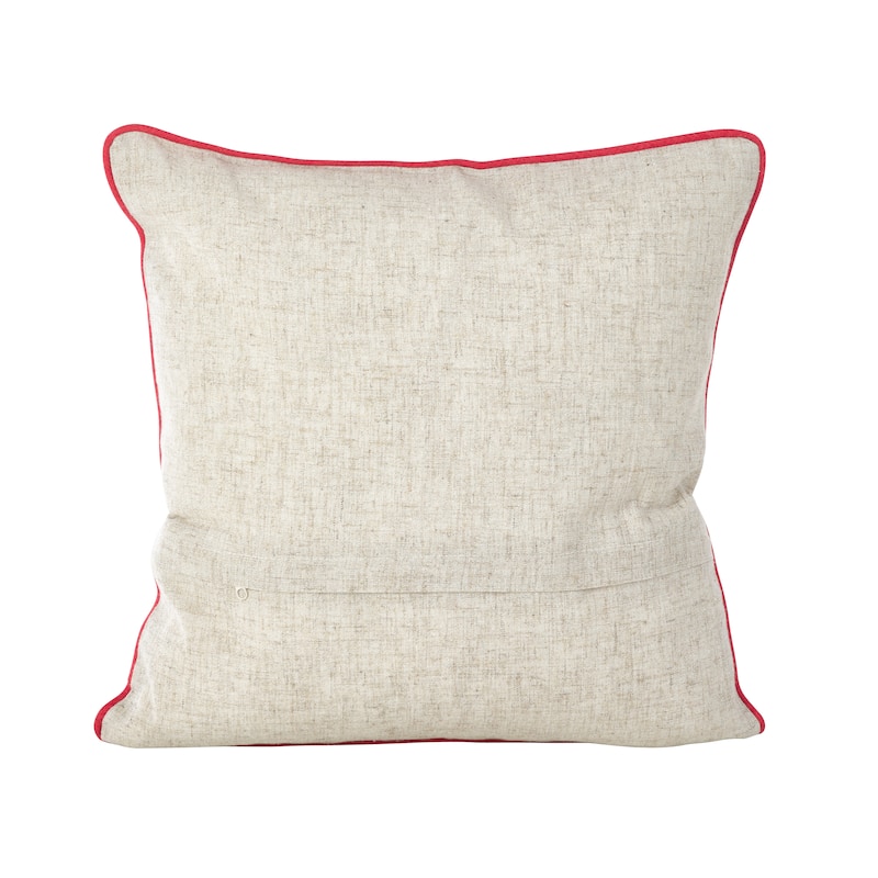 Holly Wreath Jingle Bell Christmas Poly Filled Throw Pillow