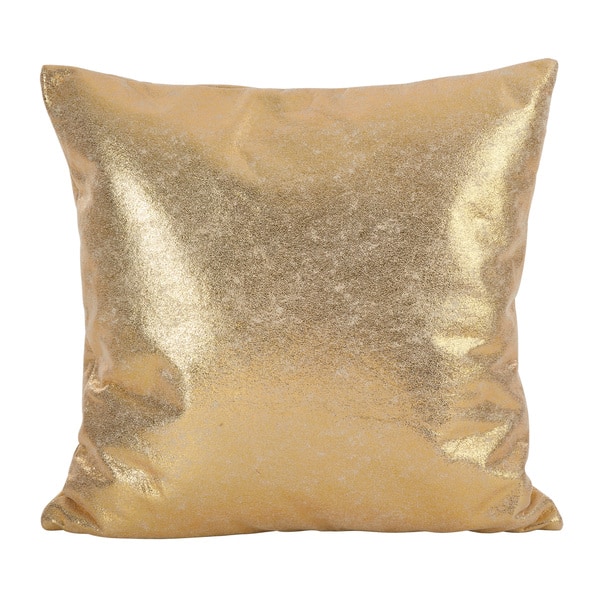Shimmering Metallic Design Down Filled Throw Pillow - Gold