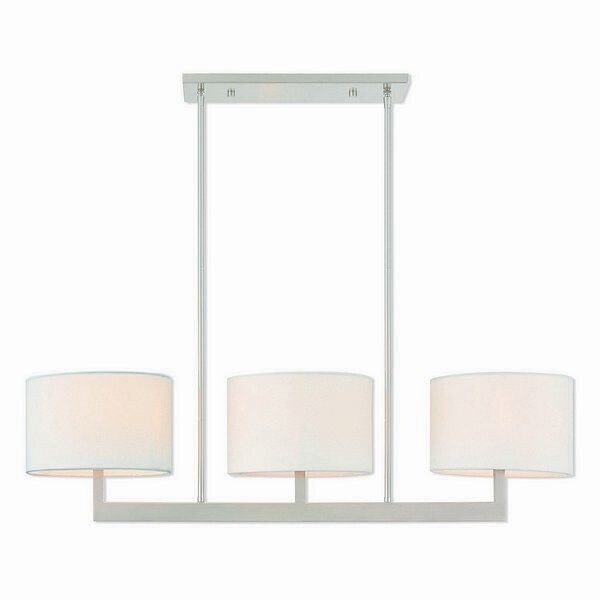 Livex Lighting 42405-91 Hayworth 3 light Brushed Nickel Indoor Chandelier - Silver (Brushed Nickel) - Chandeliers For Bedrooms by Overstock.com