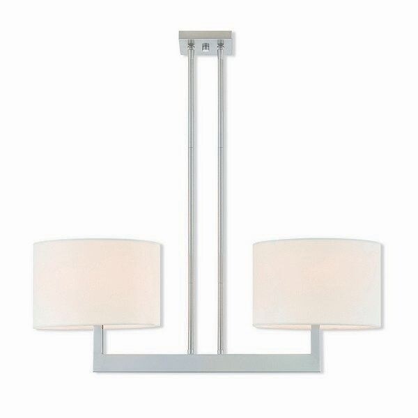 Livex Lighting 42403-91 Hayworth 2 light Brushed Nickel Indoor Chandelier - Silver (Brushed Nickel) - Chandeliers For Bedrooms by Overstock.com