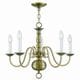 preview thumbnail 2 of 0, Livex Lighting 5005-01 Williamsburgh 5 light Antique Brass Indoor Chandelier