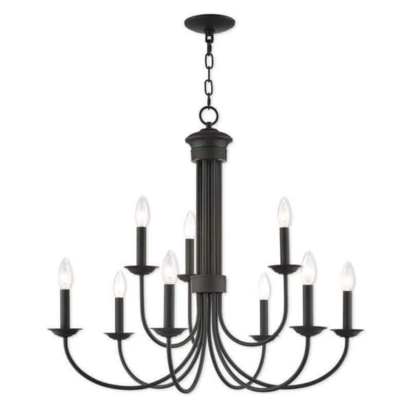 Livex Lighting 42687 07 Estate 9 Light Bronze Indoor Chandelier Overstock 16071245
