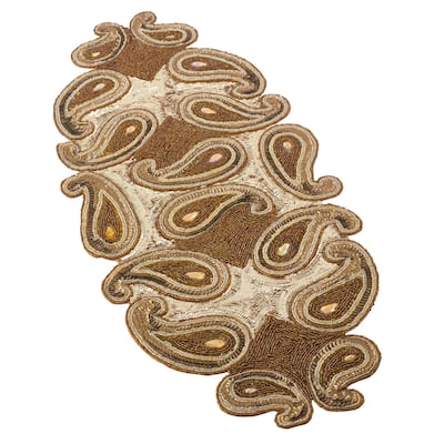 Beaded Paisley Design Table Runner