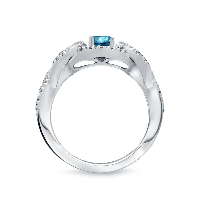 Auriya Braided 1 carat TW Blue Diamond Engagement Ring 14k Gold (H-I, I1-I2)