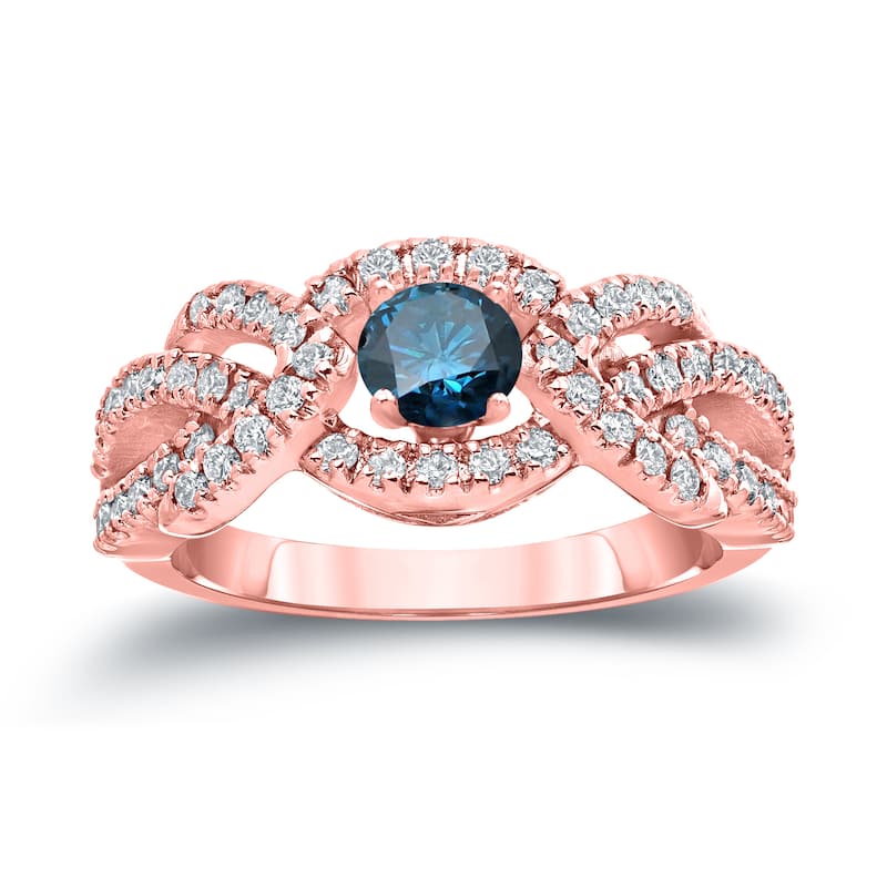 Auriya Braided 1 carat TW Blue Diamond Engagement Ring 14k Gold (H-I, I1-I2)