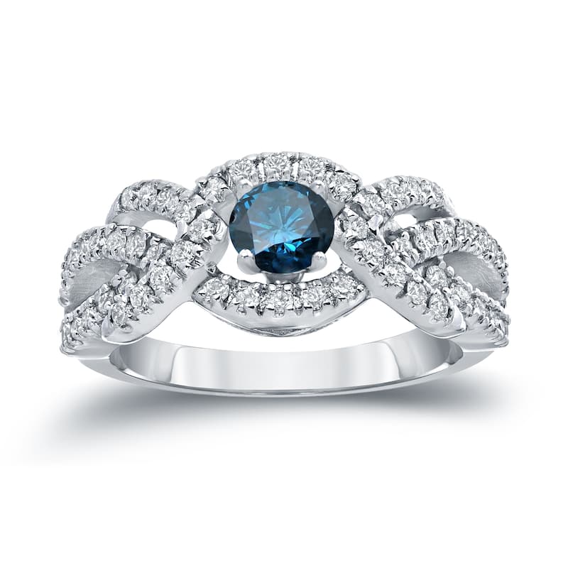 Auriya Braided 1 carat TW Blue Diamond Engagement Ring 14k Gold (H-I, I1-I2)