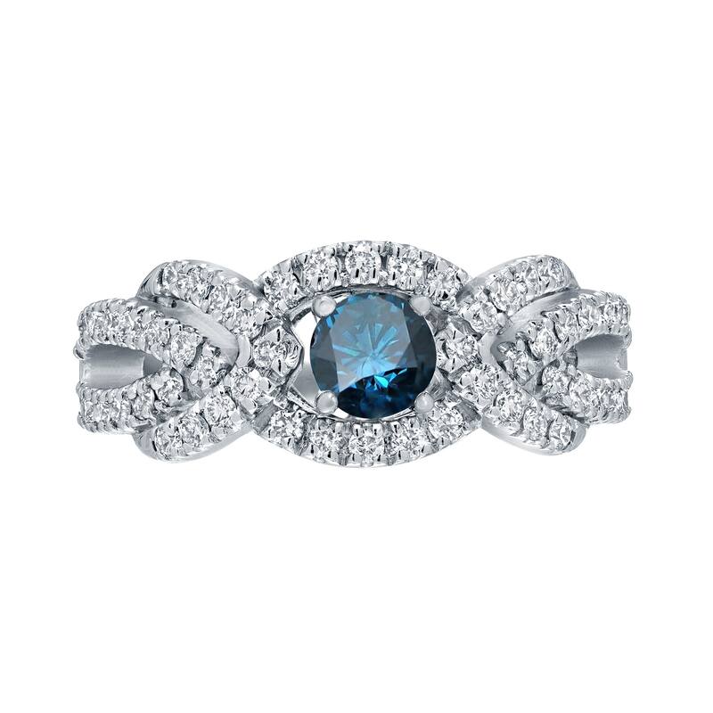 Auriya Braided 1 carat TW Blue Diamond Engagement Ring 14k Gold (H-I, I1-I2)