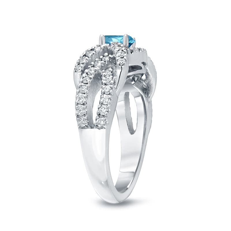 Auriya Braided 1 carat TW Blue Diamond Engagement Ring 14k Gold (H-I, I1-I2)