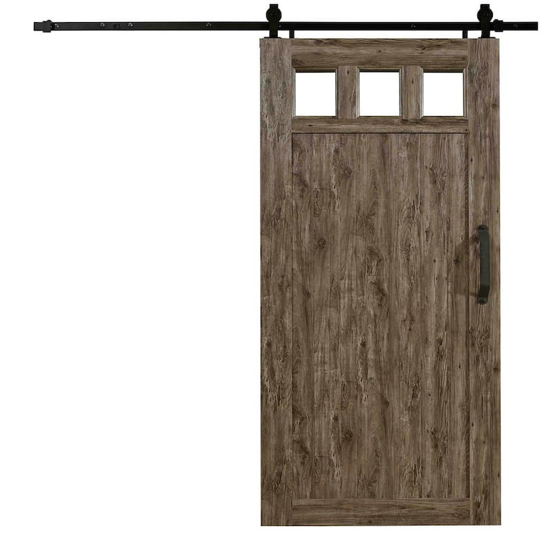 Millbrooke 42w x 84h PVC Window Barn Door Kit