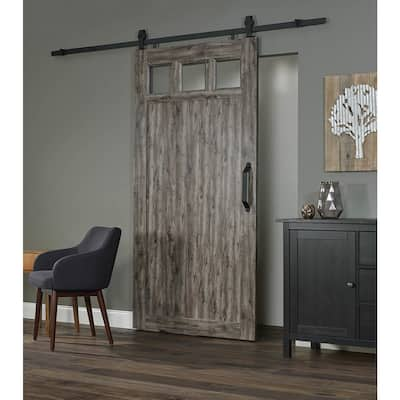 Millbrooke 42w x 84h PVC Window Barn Door Kit