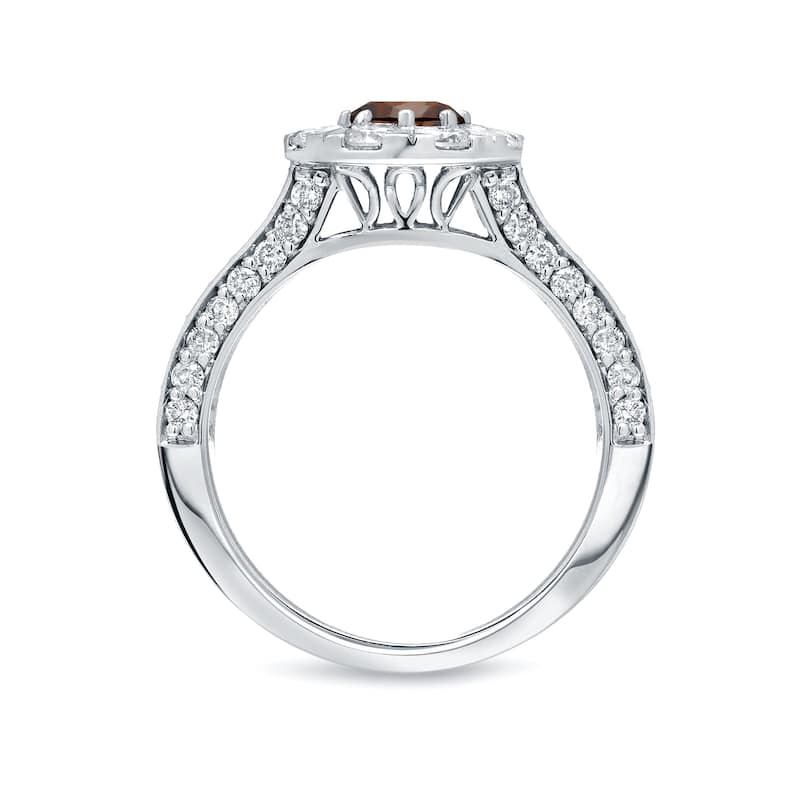 Auriya 1 3/4ctw Brown Diamond Halo Engagement Ring 14k Gold