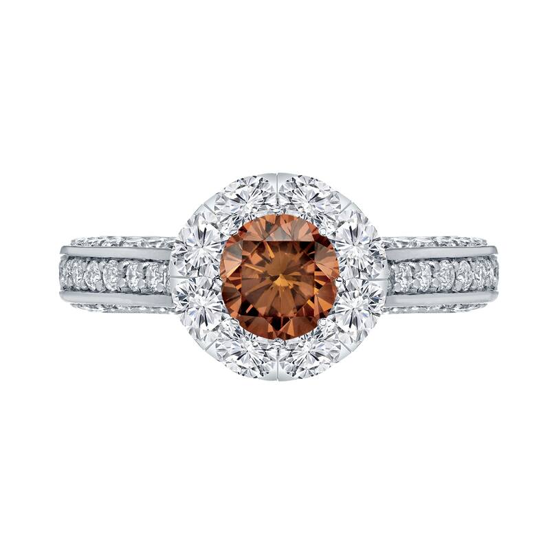Auriya 1 3/4ctw Brown Diamond Halo Engagement Ring 14k Gold
