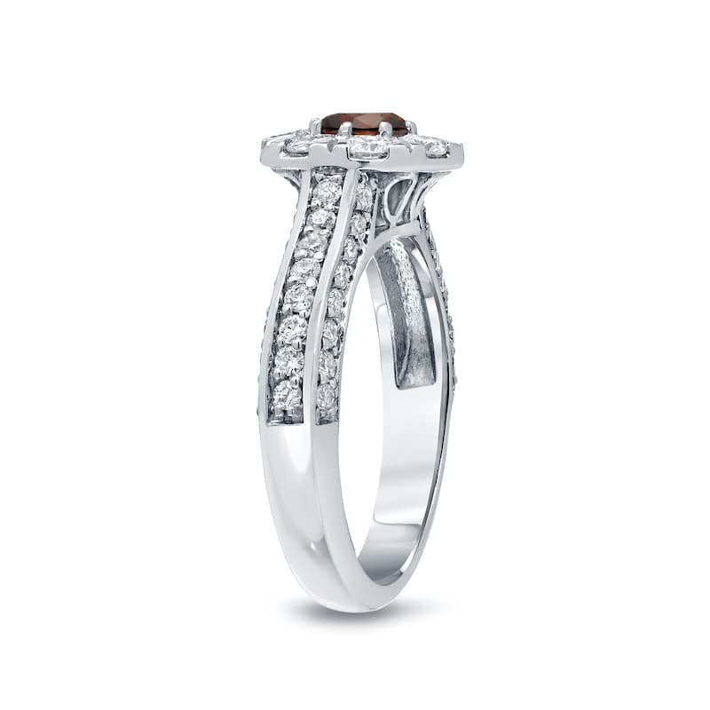 Auriya 1 3/4ctw Brown Diamond Halo Engagement Ring 14k Gold
