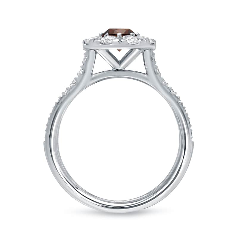 Auriya 1 1/6ctw Brown Diamond Halo Engagement Ring 14k Gold (H-I, I1-I2)