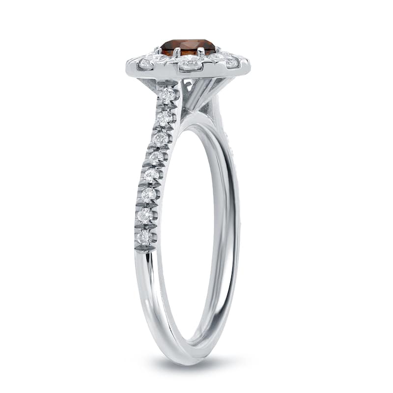 Auriya 1 1/6ctw Brown Diamond Halo Engagement Ring 14k Gold (H-I, I1-I2)