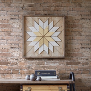 INK+IVY Solis Natural Wood Wall Decor with Gold Embelishment