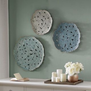 Madison Park Rosalie Blue Iron Painted Wall Decor Set of 3