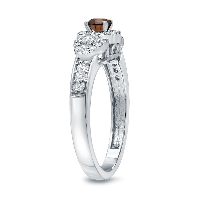 Auriya 3-Stone 1/2ctw Brown Diamond Engagement Ring 14k Gold