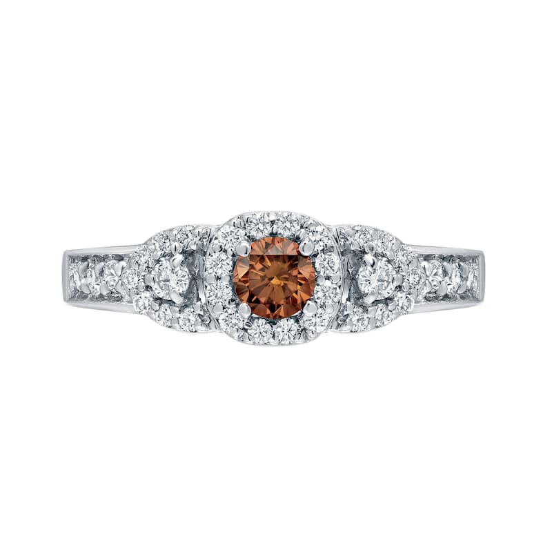 Auriya 3-Stone 1/2ctw Brown Diamond Engagement Ring 14k Gold
