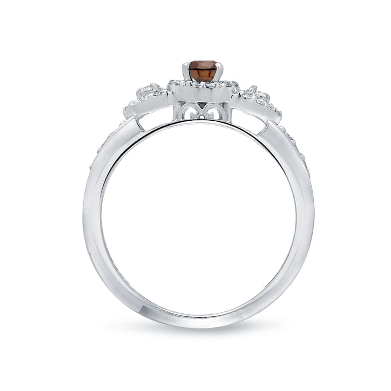 Auriya 3-Stone 1/2ctw Brown Diamond Engagement Ring 14k Gold