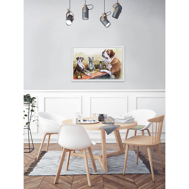 'Dogs Bar' Framed Painting Print