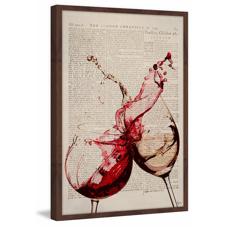 'Burgundy & White' Framed Painting Print