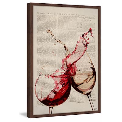 'Burgundy & White' Framed Painting Print