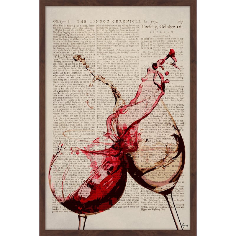 'Burgundy & White' Framed Painting Print