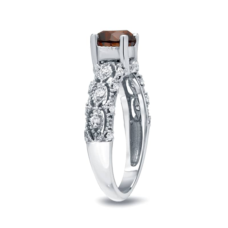 Auriya Unique Vintage 1 1/4ctw Champagne Brown Diamond Engagement Ring 14k Gold (I1-I2)