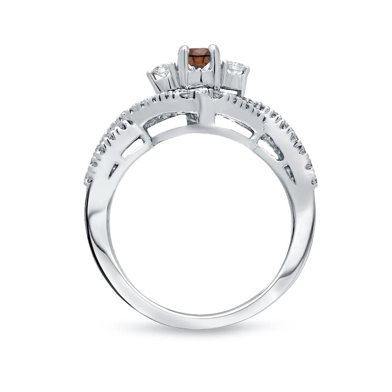 Auriya 1/2ctw 3-Stone Infinity Brown Diamond Engagement Ring 14k Gold (H-I, I1-I2)