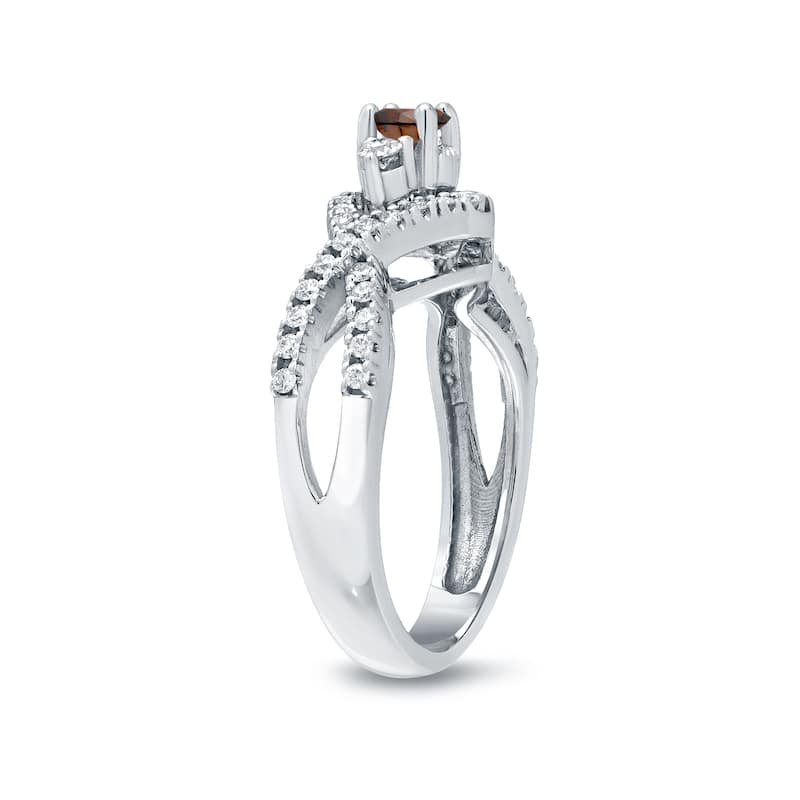 Auriya 1/2ctw 3-Stone Infinity Brown Diamond Engagement Ring 14k Gold (H-I, I1-I2)