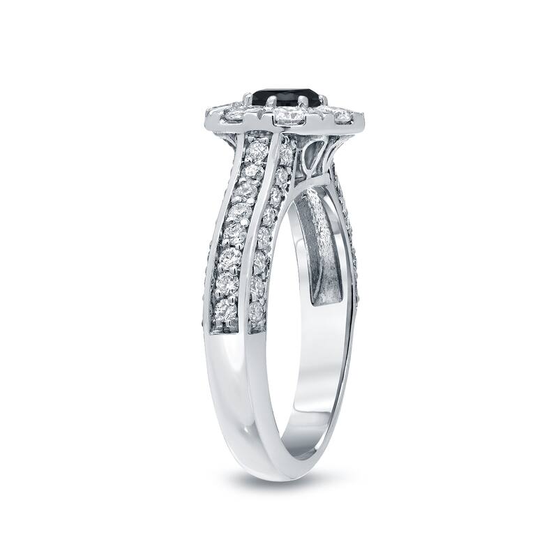 Auriya 14k Gold 1 3/4ctw Halo Black Diamond Engagement Ring (H-I, I1-I2)