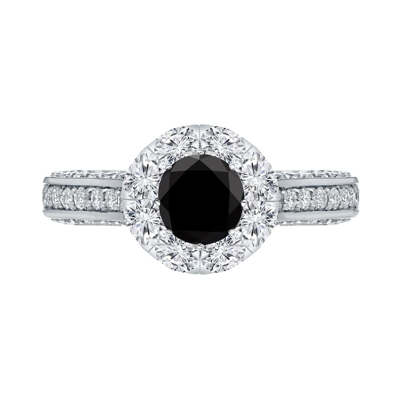 Auriya 14k Gold 1 3/4ctw Halo Black Diamond Engagement Ring (H-I, I1-I2)