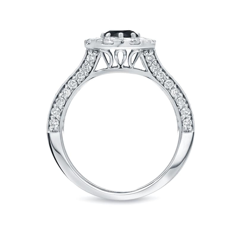 Auriya 14k Gold 1 3/4ctw Halo Black Diamond Engagement Ring (H-I, I1-I2)