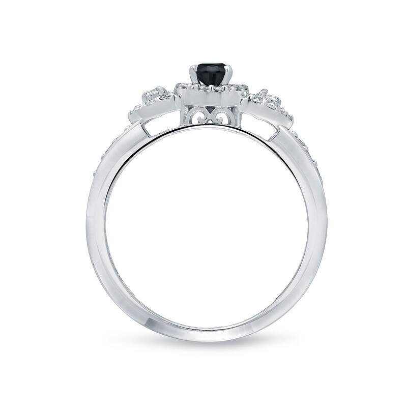Auriya 3-Stone 1/2ctw Black Diamond Engagement Ring 14k Gold