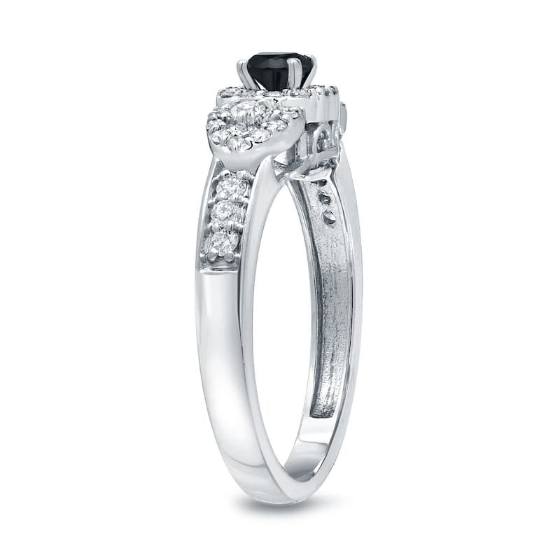 Auriya 3-Stone 1/2ctw Black Diamond Engagement Ring 14k Gold
